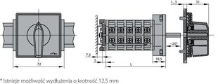 Magistralėje sumontuotas kumštelinis jungiklis 63A (0-1) kaina ir informacija | Komponentų priedai | pigu.lt