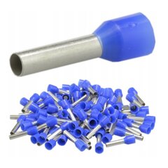 Изолированные концевые гильзы 2,5/10 синие (100 шт.) цена и информация | Кабели и провода | pigu.lt