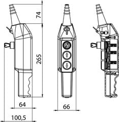 Kranų valdymo pultas PKS-3W05 kaina ir informacija | Apsaugos sistemos, valdikliai | pigu.lt