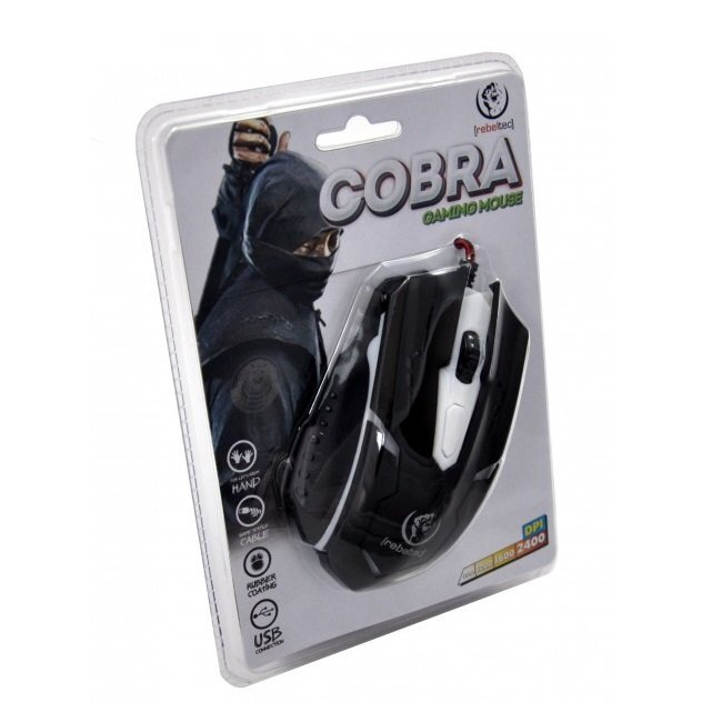Rebeltec Cobra, juoda/balta kaina ir informacija | Pelės | pigu.lt