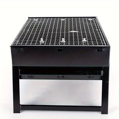 Nešiojamas sulankstomas grilis BBQ, 35x27x20cm, juodas kaina ir informacija | BBQ Kepsninės, šašlykinės, rūkyklos | pigu.lt