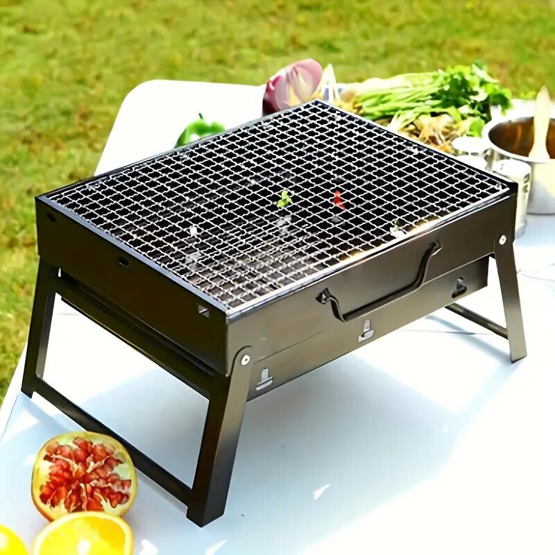 Nešiojamas sulankstomas grilis BBQ, 35x27x20cm, juodas kaina ir informacija | Kepsninės, griliai | pigu.lt