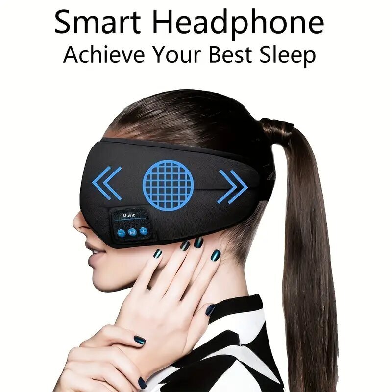 Miego kaukė su belaidėmis ausinėmis unisex Deal, juoda цена и информация | Naktiniai, pižamos moterims | pigu.lt
