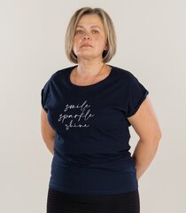Zabaione женская футболка SMILE TS*02, тёмно-синий 4067218245674 цена и информация | Женские футболки | pigu.lt