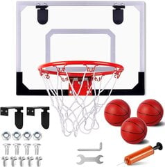 Мини-баскетбольное кольцо с 3 мячами и воздушным насосом Stay Gent 40x30cm цена и информация | Баскетбольные щиты | pigu.lt
