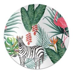 Apvalus kilimėlis po kėdę Decormat, Liepsnojimas ir zebra, 100 cm, įvairių spalvų цена и информация | Офисные кресла | pigu.lt