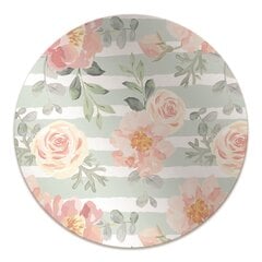 Apvalus kilimėlis po kėdę Decormat, Rožinės gėlės, 100 cm, įvairių spalvų цена и информация | Офисные кресла | pigu.lt