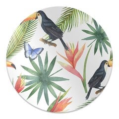 Apvalus kilimėlis po kėdę Decormat, Toucans ir drugeliai, 100 cm, įvairių spalvų цена и информация | Офисные кресла | pigu.lt