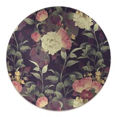 Apvalus kilimėlis po kėdę Decormat, Vintažinės gėlės, 100 cm, įvairių spalvų цена и информация | Офисные кресла | pigu.lt