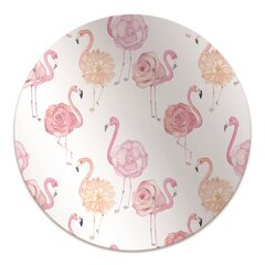 Apvalus kilimėlis po kėdę Decormat, Flamingo ir gėlės, 100 cm, įvairių spalvų цена и информация | Офисные кресла | pigu.lt