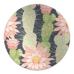 Apvalus kilimėlis po kėdę Decormat, Kaktuso gėlės, 100 cm, įvairių spalvų цена и информация | Офисные кресла | pigu.lt