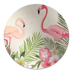 Apvalus kilimėlis po kėdę Decormat, Du flamingos, 100 cm, įvairių spalvų kaina ir informacija | Biuro kėdės | pigu.lt