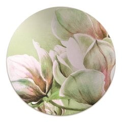 Apvalus kilimėlis po kėdę Decormat, Magnolijos gėlės, 100 cm, įvairių spalvų цена и информация | Офисные кресла | pigu.lt
