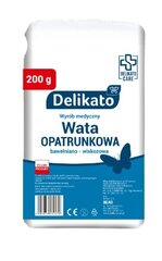 Medvilnės-viskozės vata Delikato, 200 g kaina ir informacija | Vatos gaminiai, drėgnos servetėlės | pigu.lt