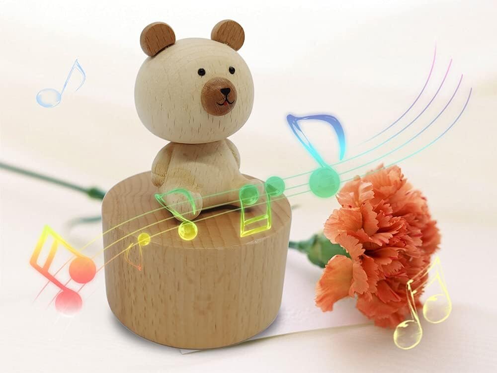 Medinė muzikinė dėžutė Teddy Bear Harmony Hill's AFF24 цена и информация | Lavinamieji žaislai | pigu.lt