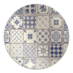 Apvalus kilimėlis po kėdę Decormat, Azulejos plytelės, 100 cm, įvairių spalvų kaina ir informacija | Biuro kėdės | pigu.lt