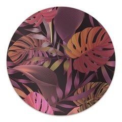 Apvalus kilimėlis po kėdę Decormat, Purpurinės džiunglės, 100 cm, įvairių spalvų цена и информация | Офисные кресла | pigu.lt