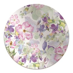 Apvalus kilimėlis po kėdę Decormat, Purpurinės gėlės, 100 cm, įvairių spalvų цена и информация | Офисные кресла | pigu.lt
