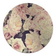 Apvalus kilimėlis po kėdę Decormat, Baltos rožės, 100 cm, įvairių spalvų цена и информация | Офисные кресла | pigu.lt