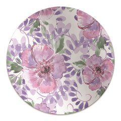 Apvalus kilimėlis po kėdę Decormat, Purpurinės gėlės, 100 cm, įvairių spalvų цена и информация | Офисные кресла | pigu.lt