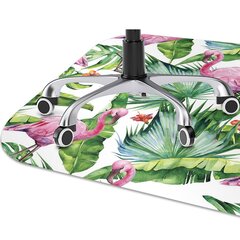 Apsauginis grindų kilimėlis Decormat Lapai ir flamingos, 100x70 cm, įvairių spalvų цена и информация | Офисные кресла | pigu.lt