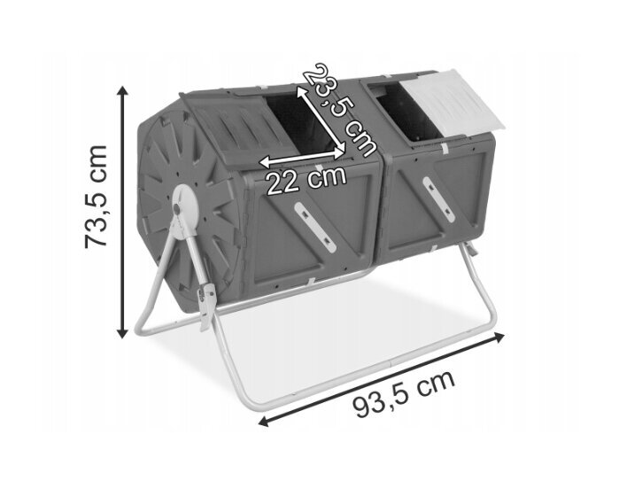 Komposteris GardenPoint, 210l kaina ir informacija | Komposto dėžės, lauko konteineriai | pigu.lt