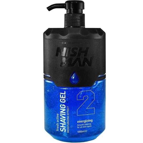 Skutimosi gelis Nishman Shaving Gel N.2 Blue vyrams, 1000 ml kaina ir informacija | Skutimosi priemonės ir kosmetika | pigu.lt