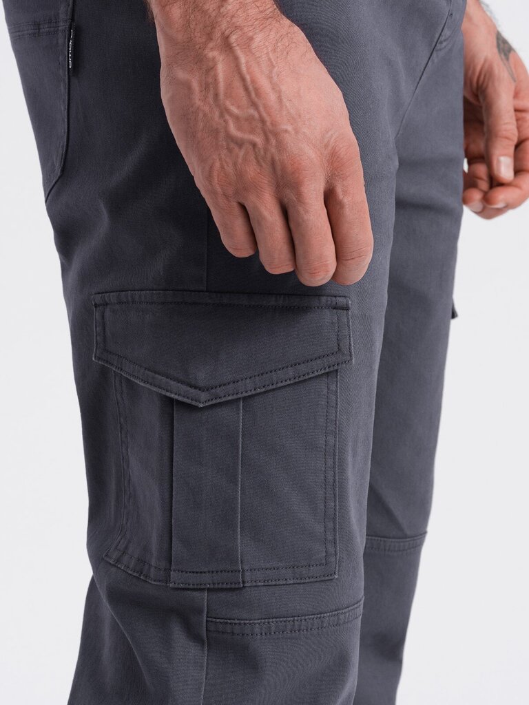 Kelnės vyrams Ombre OM-PAJO-0123, pilkos kaina ir informacija | Vyriškos kelnės | pigu.lt