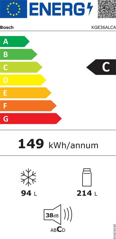 Bosch KGE36ALCA kaina ir informacija | Šaldytuvai | pigu.lt