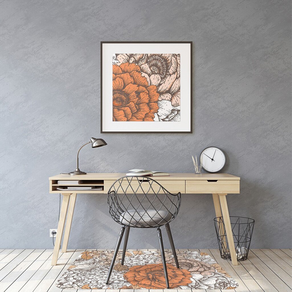 Apsauginis grindų kilimėlis Decormat Oranžinės rožės, 120x90 cm, įvairių spalvų цена и информация | Biuro kėdės | pigu.lt