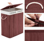 Bambukinė skalbinių dėžė Mensen, 100 l, ruda kaina ir informacija | Vonios kambario aksesuarai | pigu.lt