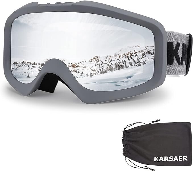 Slidinėjimo akiniai Karsaer K7012, pilki цена и информация | Slidinėjimo akiniai | pigu.lt
