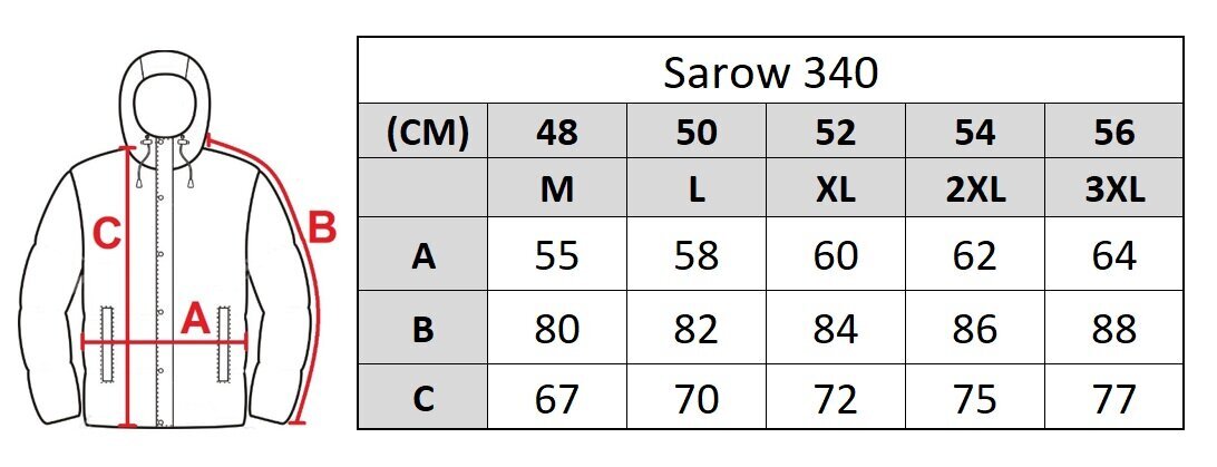 Striukė vyrams Sarow 340, pilka kaina ir informacija | Vyriškos striukės | pigu.lt