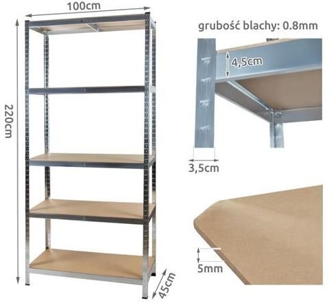 Sandėliavimo lentyna Berimax CY-90 220 cm, 200 kg kaina ir informacija | Sandėliavimo lentynos | pigu.lt