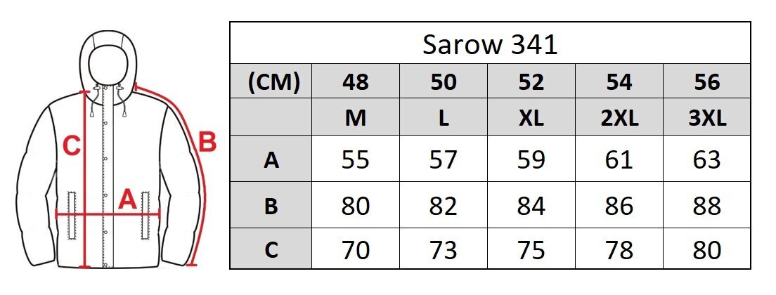 Striukė vyrams Sarow 341, pilka цена и информация | Vyriškos striukės | pigu.lt