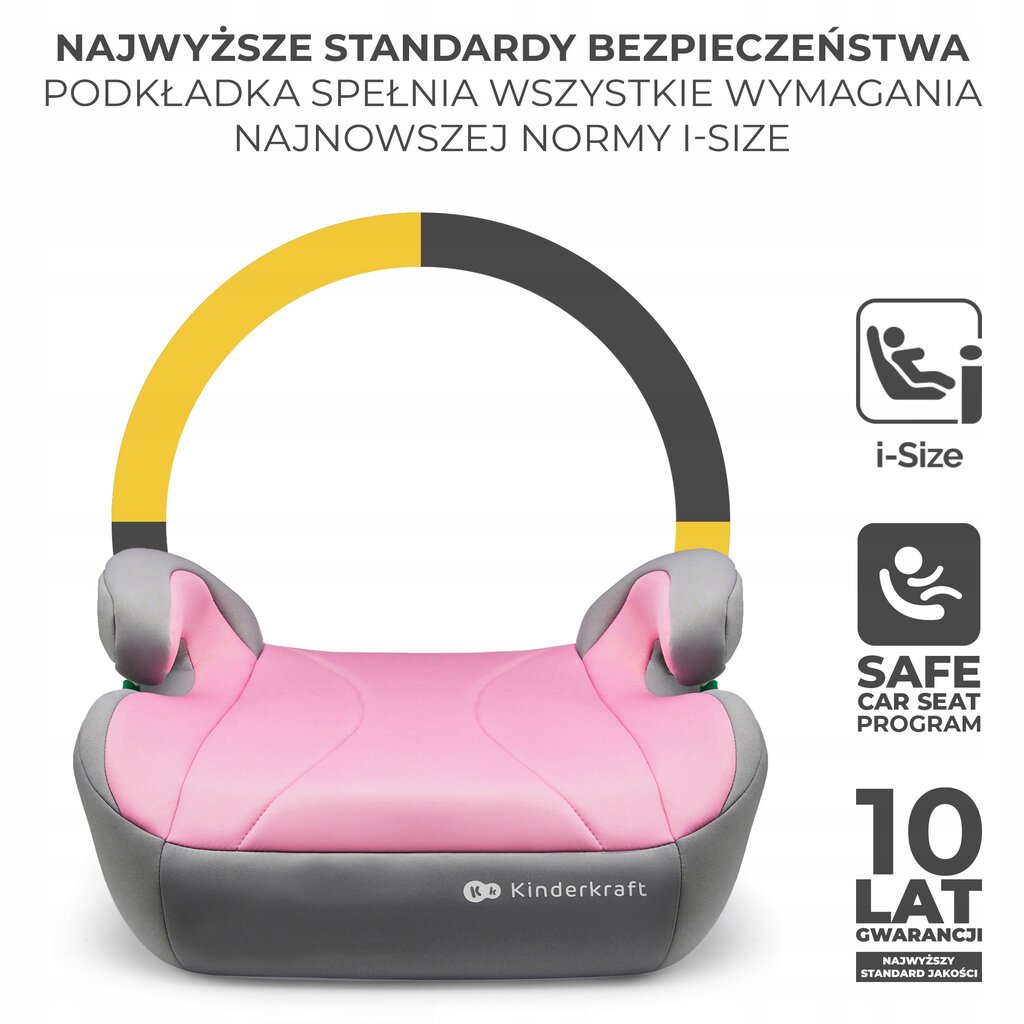 Kinderkraft i-Boost automobilinė kėdutė, 15-36 kg, pink kaina ir informacija | Autokėdutės | pigu.lt