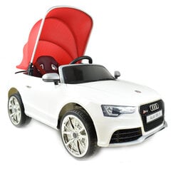 Vienvietis vaikiškas elektromobilis su stogeliu Super Toys Audi RS5, baltas kaina ir informacija | Elektromobiliai vaikams | pigu.lt