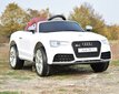 Vienvietis vaikiškas elektromobilis su stogeliu Super Toys Audi RS5, baltas kaina ir informacija | Elektromobiliai vaikams | pigu.lt