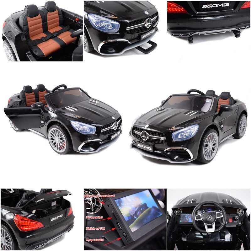 Dvivietis vaikiškas elektromobilis Super Toys Mercedes SL65 AMG XMX602, juodas kaina ir informacija | Elektromobiliai vaikams | pigu.lt