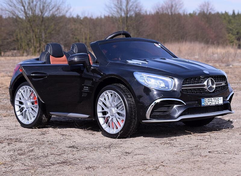 Dvivietis vaikiškas elektromobilis Super Toys Mercedes SL65 AMG XMX602, juodas kaina ir informacija | Elektromobiliai vaikams | pigu.lt