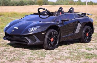 Dvivietis vaikiškas elektromobilis Super Toys Lamborghini Aventador BDM0913, juodas kaina ir informacija | Elektromobiliai vaikams | pigu.lt