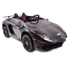 Dvivietis vaikiškas elektromobilis Super Toys Lamborghini Aventador BDM0913, juodas kaina ir informacija | Elektromobiliai vaikams | pigu.lt