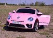 Dvivietis vaikiškas elektromobilis Super Toys VW Beetle S303, rožinis цена и информация | Elektromobiliai vaikams | pigu.lt