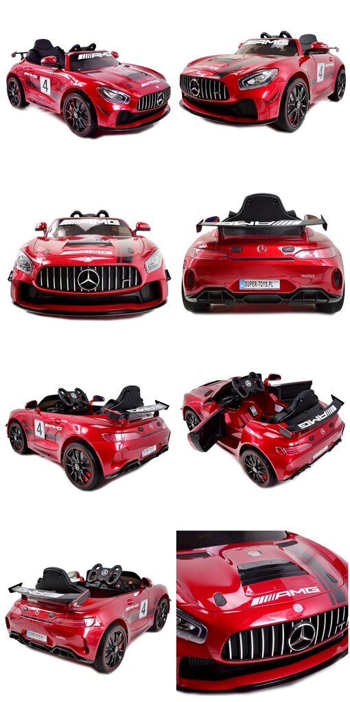 Vienvietis vaikiškas elektromobilis Super Toys Mercedes AMG GT 4 Sport Edition SX-1918, raudonas kaina ir informacija | Elektromobiliai vaikams | pigu.lt