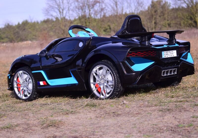 Vienvietis vaikiškas elektromobilis Super Toys Bugatti Divo HL338, juodas kaina ir informacija | Elektromobiliai vaikams | pigu.lt