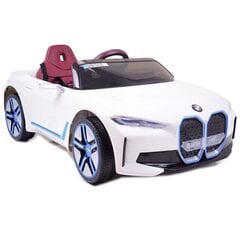 Vienvietis vaikiškas elektromobilis Super Toys Bmw i4, baltas kaina ir informacija | Elektromobiliai vaikams | pigu.lt