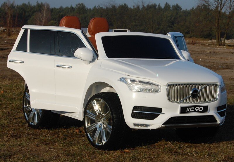 Dvivietis vaikiškas elektromobilis Super Toys Volvo XC 90, baltas kaina ir informacija | Elektromobiliai vaikams | pigu.lt