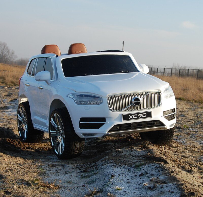 Dvivietis vaikiškas elektromobilis Super Toys Volvo XC 90, baltas kaina ir informacija | Elektromobiliai vaikams | pigu.lt