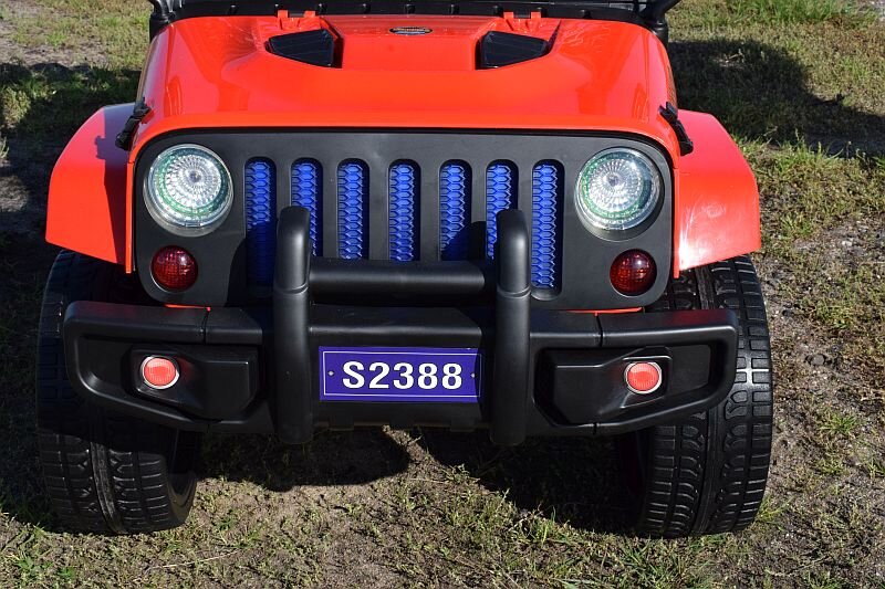 Dvivietis vaikiškas elektromobilis Super Toys Mega jeep sunshine 2388, raudonas kaina ir informacija | Elektromobiliai vaikams | pigu.lt