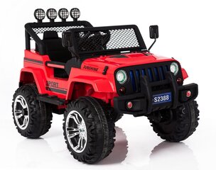 Dvivietis vaikiškas elektromobilis Super Toys Mega jeep sunshine 2388, raudonas цена и информация | Электромобили для детей | pigu.lt